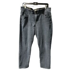 Democracy Women's "Ab" Solution Straight Cotton Stretch Denim Jeans Size 14 Blue
